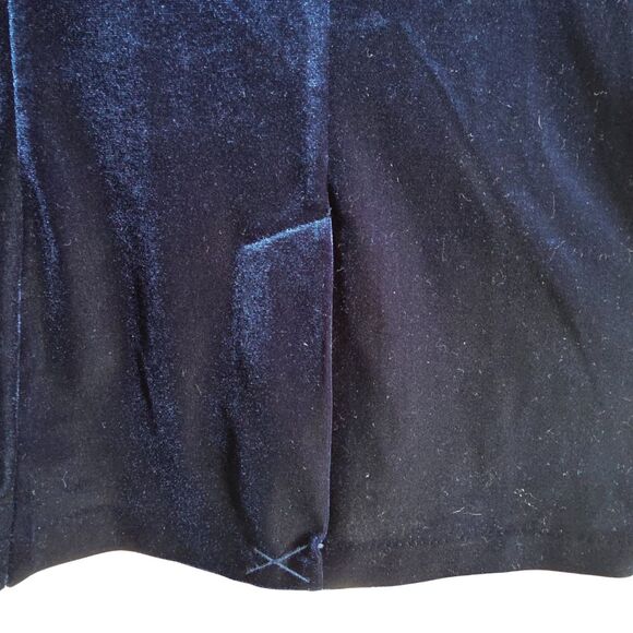 TAHARI Navy Blue Velvet Blazer Jacket | Single Button Formal Office Small (S) - Picture 10 of 13